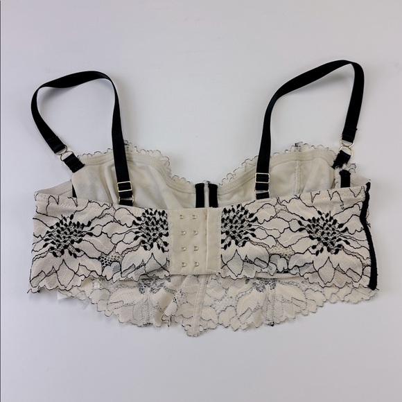 Aerie Real Power Midnight Lace Unlined Corset Bra 34DD Vintage Vanilla - Picture 7 of 7
